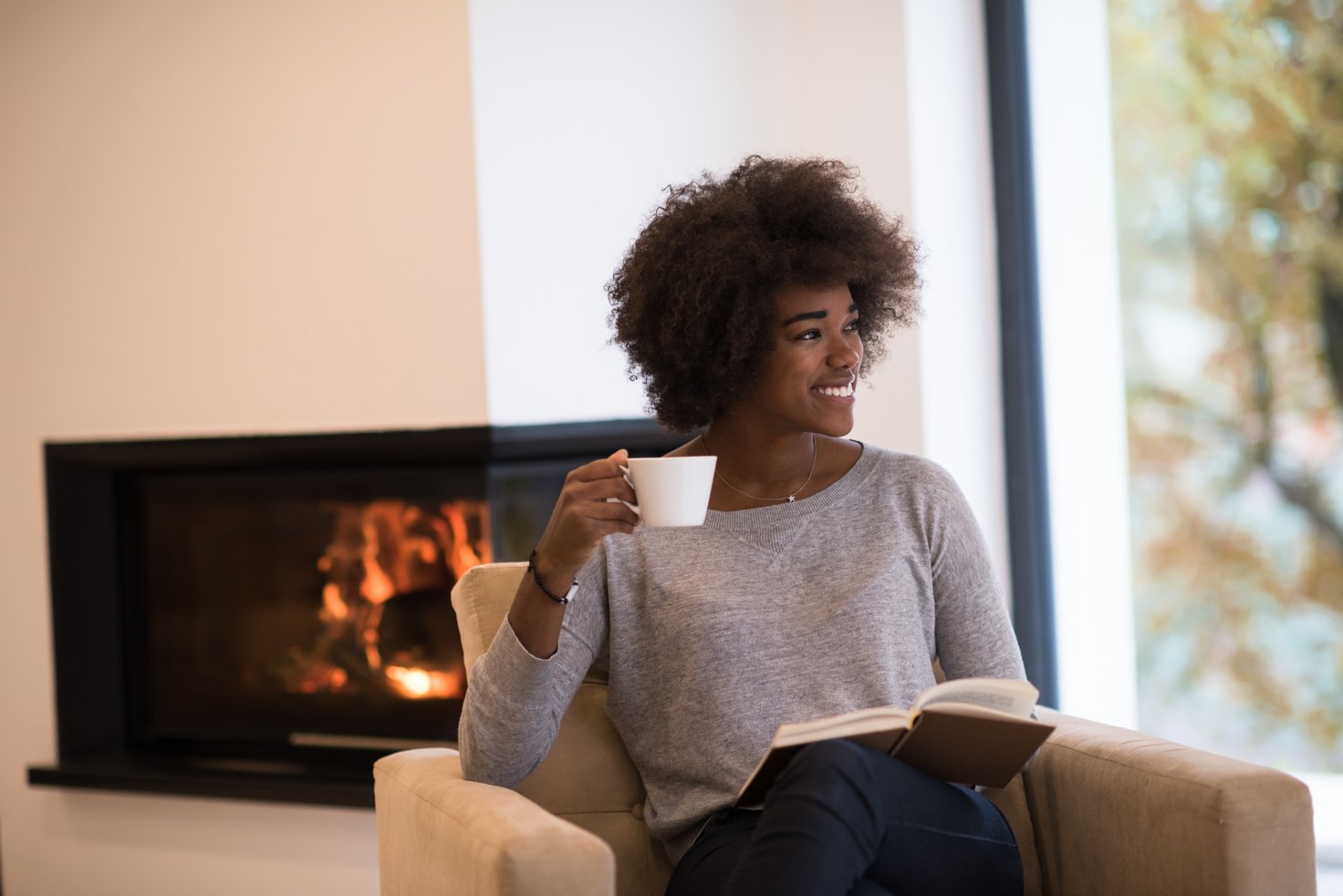 Black Woman Reading Book